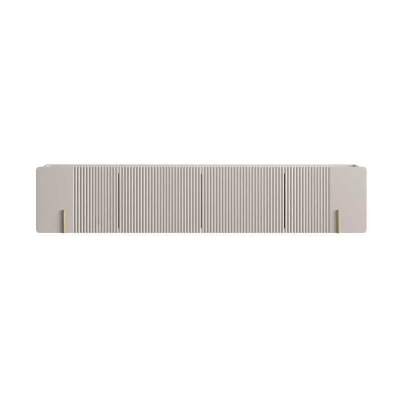 Berthia Unfinished TV Stand for TVs up to 55", Cashmere/Gold  
