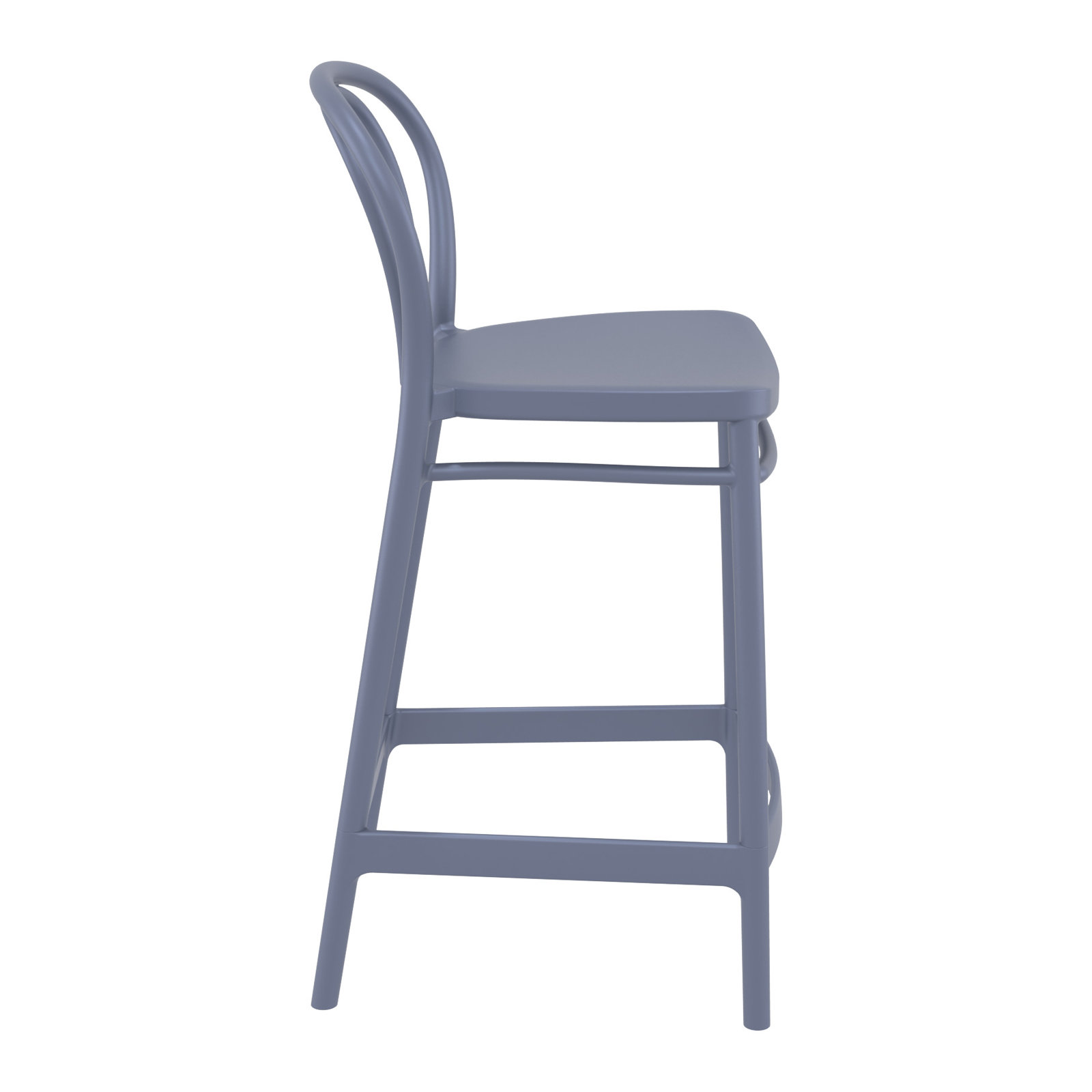 Farrah 41.7'' Solid Back Outdoor Bar Stool, Dark Gray, Counter Stool (25.6" Seat Height)