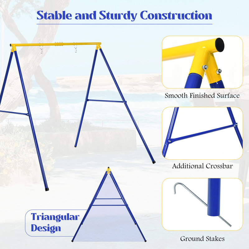 Freeport Park Getty Steel Blue/Yellow DIY Swing Stand