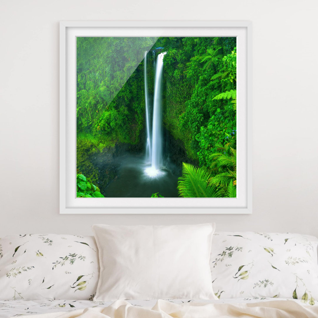 Gerahmtes Poster Waterfall in Paradise