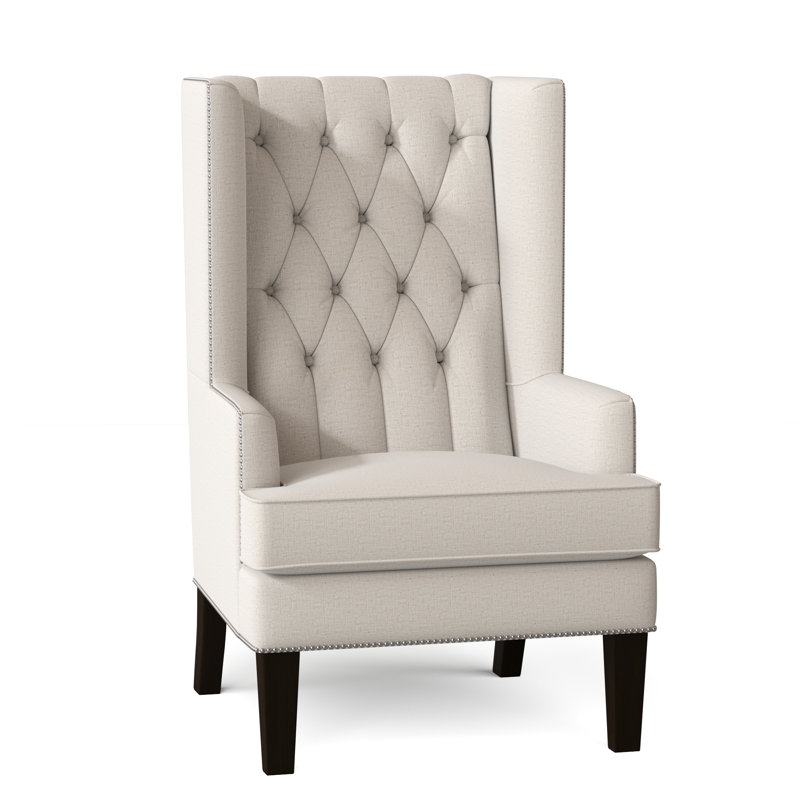 Searle Upholstered Wingback Chair, Dark Brown, Lola Magnolia