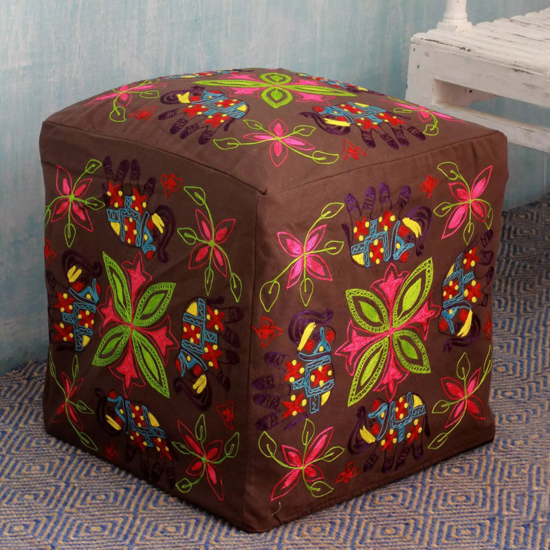 Housse pour pouf Elephant Blooms