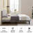 Queen Size Gray Teddy Fabric Upholstered Platform Bed Frame with Height-Adjustable Headboard, Noise-Free Storage Design, No Box Spring Needed-733673147-726183388