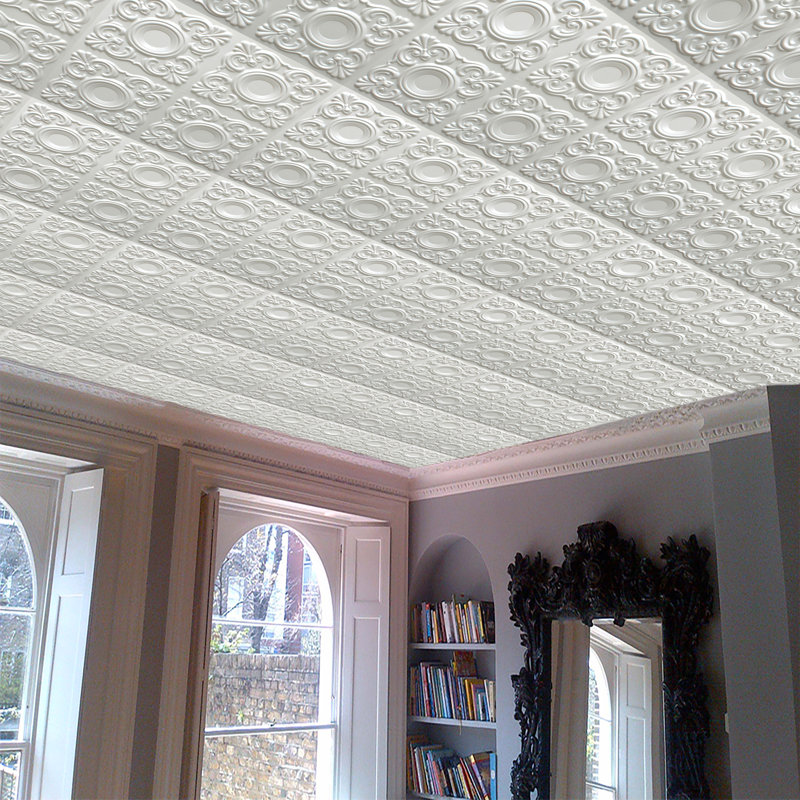 Pavillon de jardin permanent 2 pi Falkirk Perth X 2 pi Carreau de plafond en PVC blanc colle