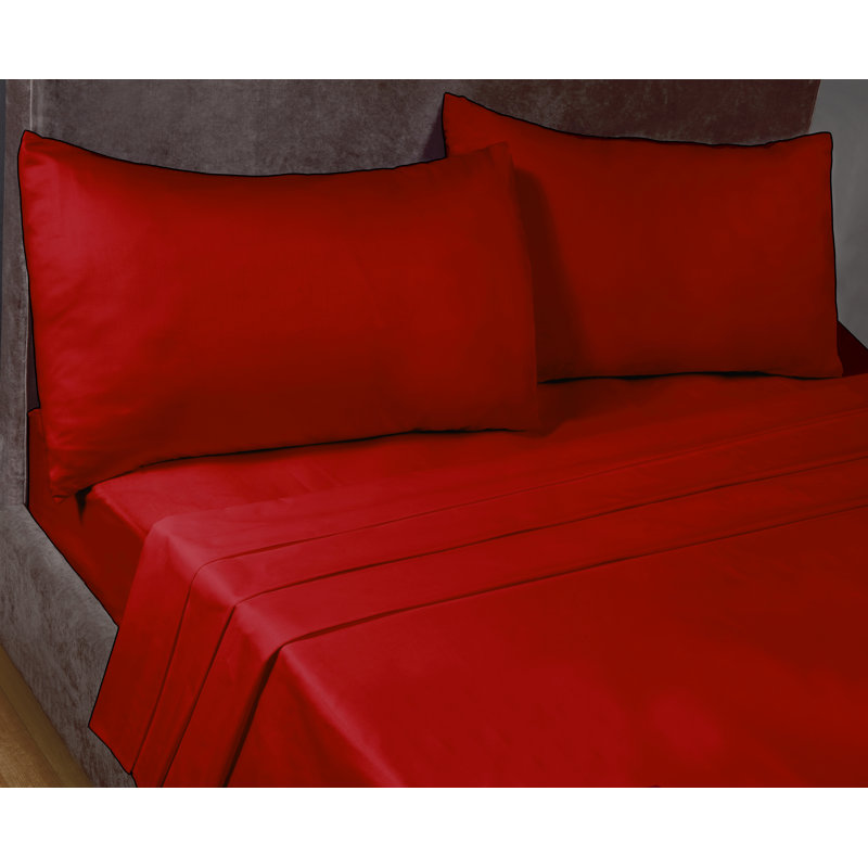 Hristos Percale Fitted Sheet, Red, Small Single (2'6)