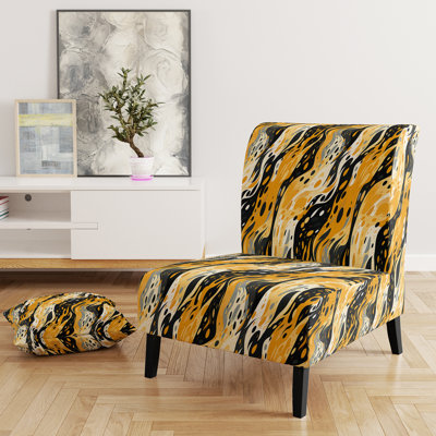 Fauteuil de chambre jaune et noir Painterly