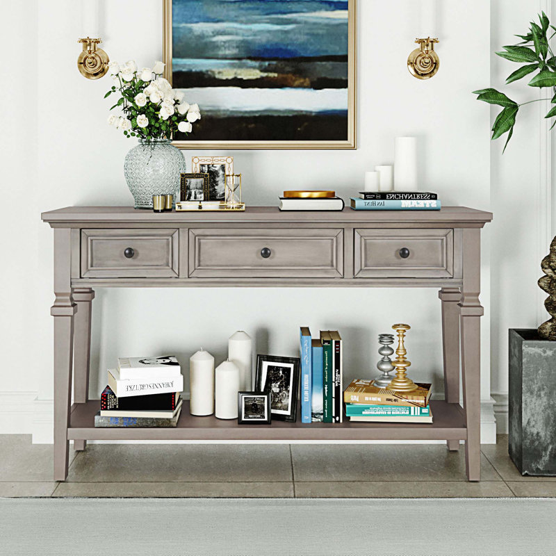 Dmitry 50'' Console Table,Hallway table,Hoyer table with a lower shelf, Gray