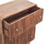 Commode striée à 3 tiroirs en bois massif miel et caramel