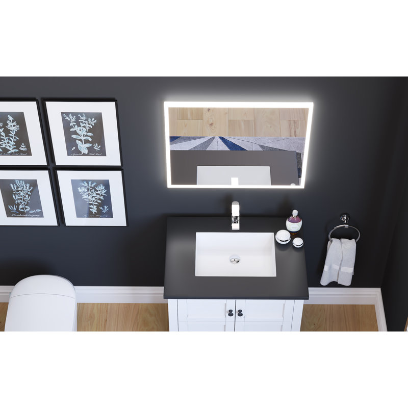 Jessalyn 24" x 30" Voice Control Smart LED Light Bathroom Vanity Mirror