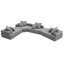 Canapé modulaire surdimensionné en U de Boneless