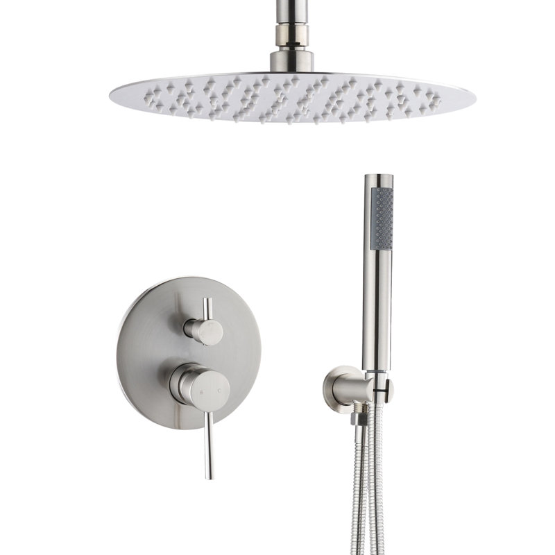 10 Inch Shower Head And Handheld In Brushed Nickel For Bathroom Perfection Pair With