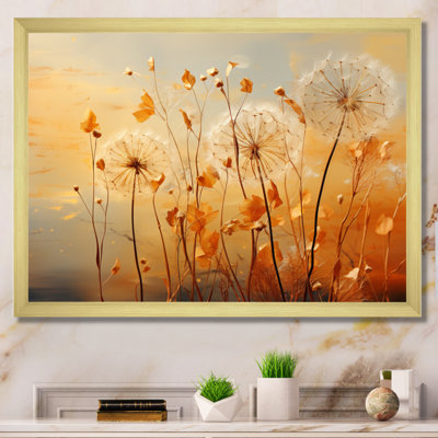 Orange Dandelion Dreams I On Canvas Print