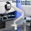 Vivo White Mechanical Arm Computer Monitor Desk Mount, Fits Ultrawides Up To 40"