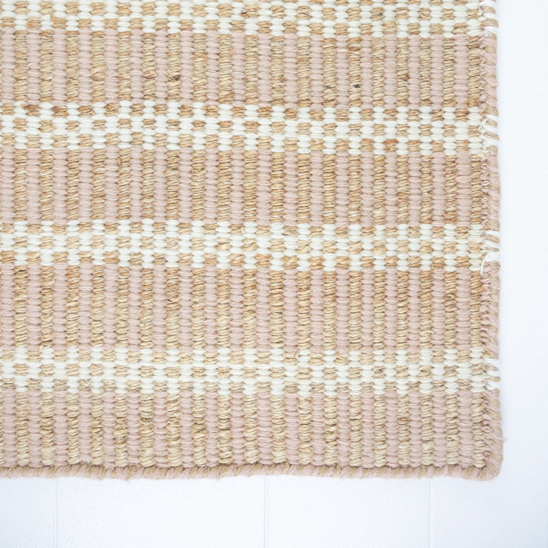 Jute & Wool Striped Rug, 8' x 10', Blush