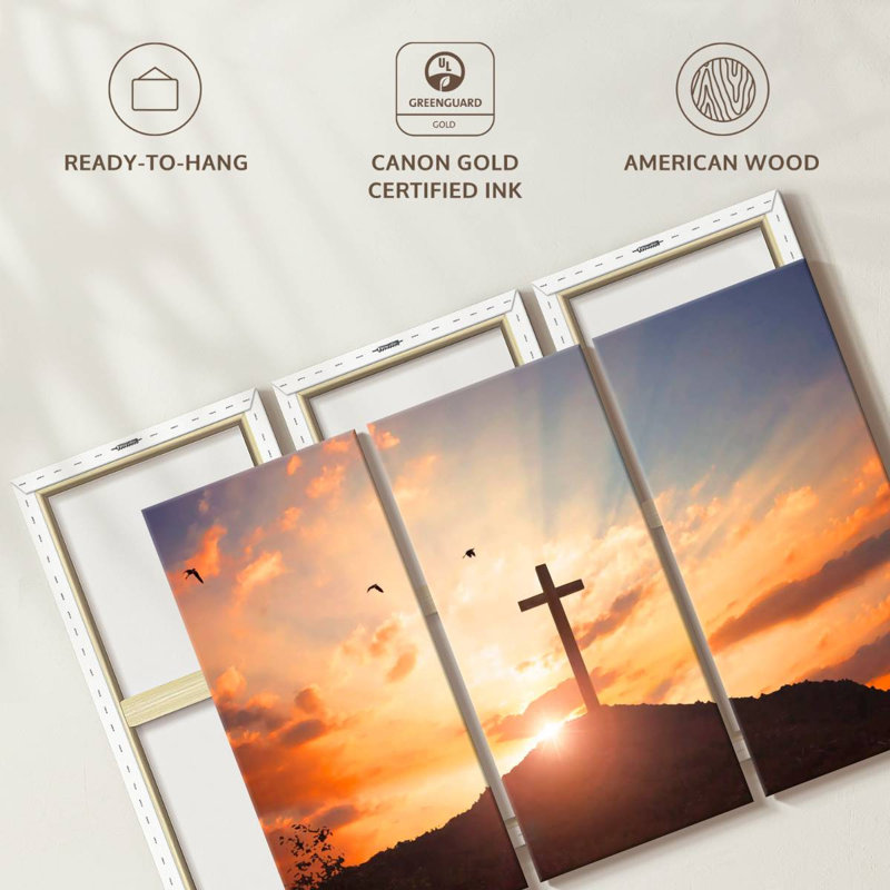 " Sunset Cross " Print, 42" H x 65" W x 1.25" D