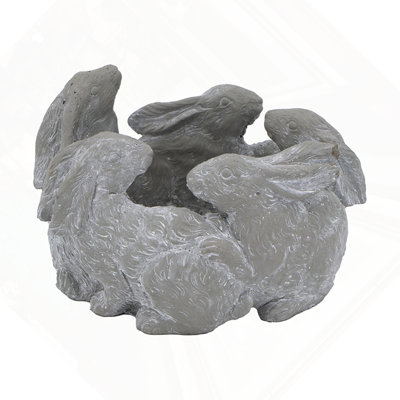 10X8x6.5" 5 Bunny Cement Planter