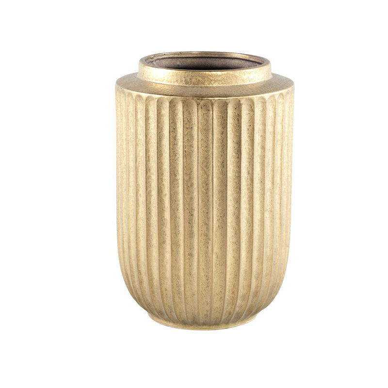 Carmona Ceramic Pot Planter, Gold, 36cm H x 24cm W x 24cm D