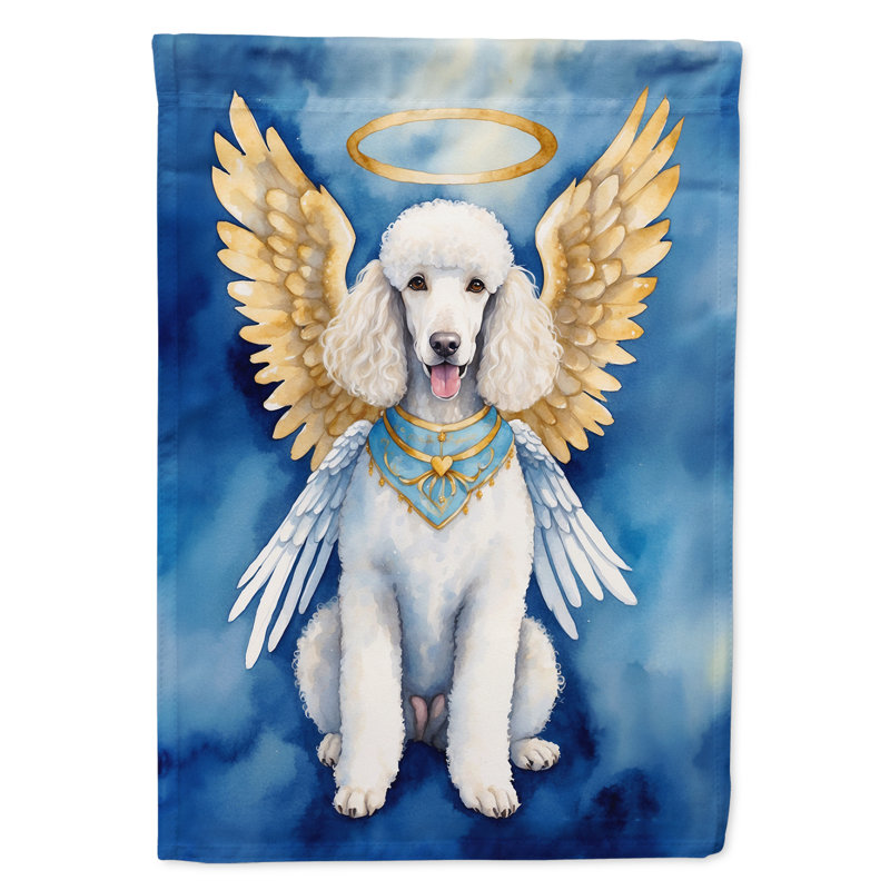 Drapeau de jardin blanc caniche My Angel