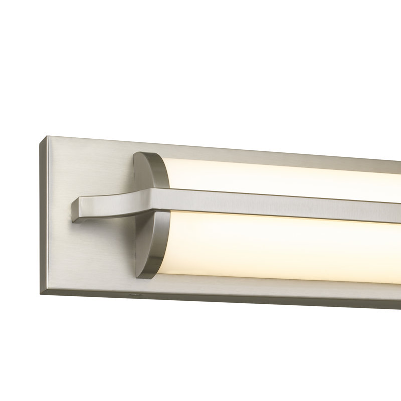 Barre d'éclairage 24 po à DEL intégrée en nickel brossé pour salle de bain, H 5,1 po x l 26,77 po x P 7,09 po, Nickel brossé