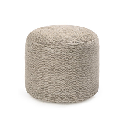 Sfera 17" Stone Upholstered Pouf Ottoman
