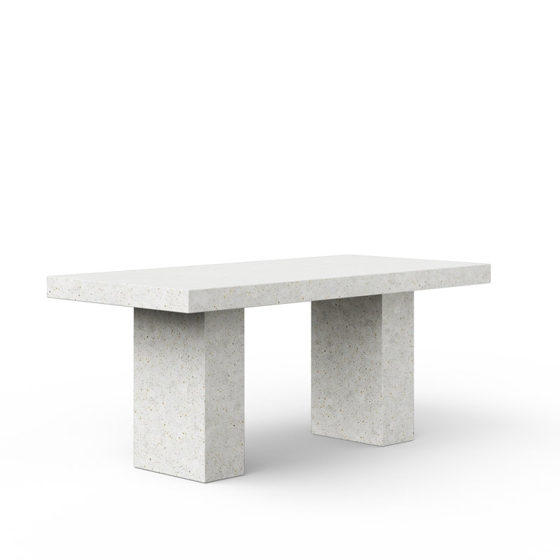 Mixx Elcor 82.75, 82.75" L x 39.25" W, Ivory Terrazo, Counter Table (36.25" Height)