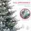 Arbre de Noël artificiel pin nordique avec pointes enneigées, base en métal pliable, assemblage facile, arbre de Noël à charnières pour les fêtes à la maison