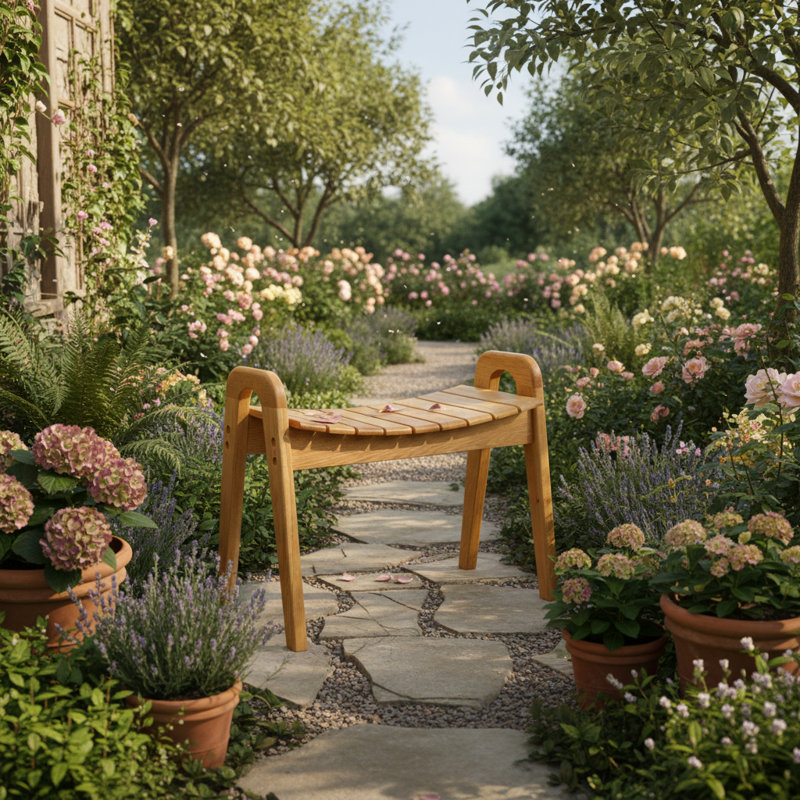 Tabouret courbé en bois de chêne StoneCreek, Chêne naturel