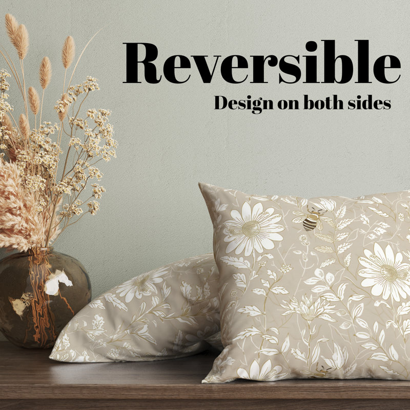 Housse de coussin réversible à motif floral Folk Maximalist, H 16 po x l 16 po