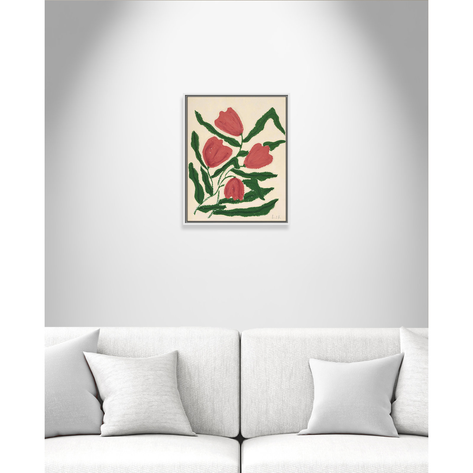 Red Tulips  Print by Camilla Bergqvist, 21.5" H x 17.5" W, White