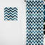 Motif à chevrons harmonie bleu et blanc - rideau glamour - obscurcissant velours - 1 panneau-107561683