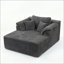 Chaise longue surdimensionnée en velours côtelé de 60 pouces pour une lecture et une détente confortables, aucun assemblage requis (gris foncé)