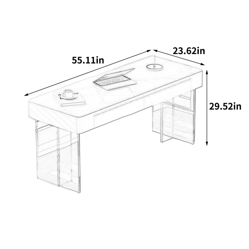 Bureau élégant et distinctif, H 29,52 po x l 55,11 po x P 23,62 po
