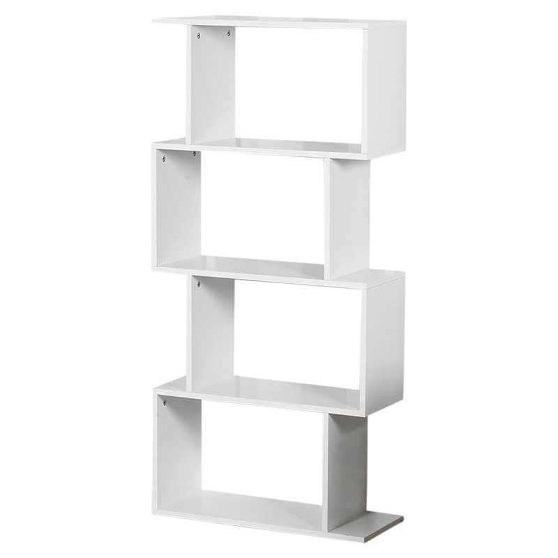 Tashia 127.5cm H x 60cm W Geometric Bookcase, White