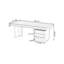 Bureau rectangulaire noir et gris en bois massif + acrylique avec 6 tiroirs-118734285-118734284