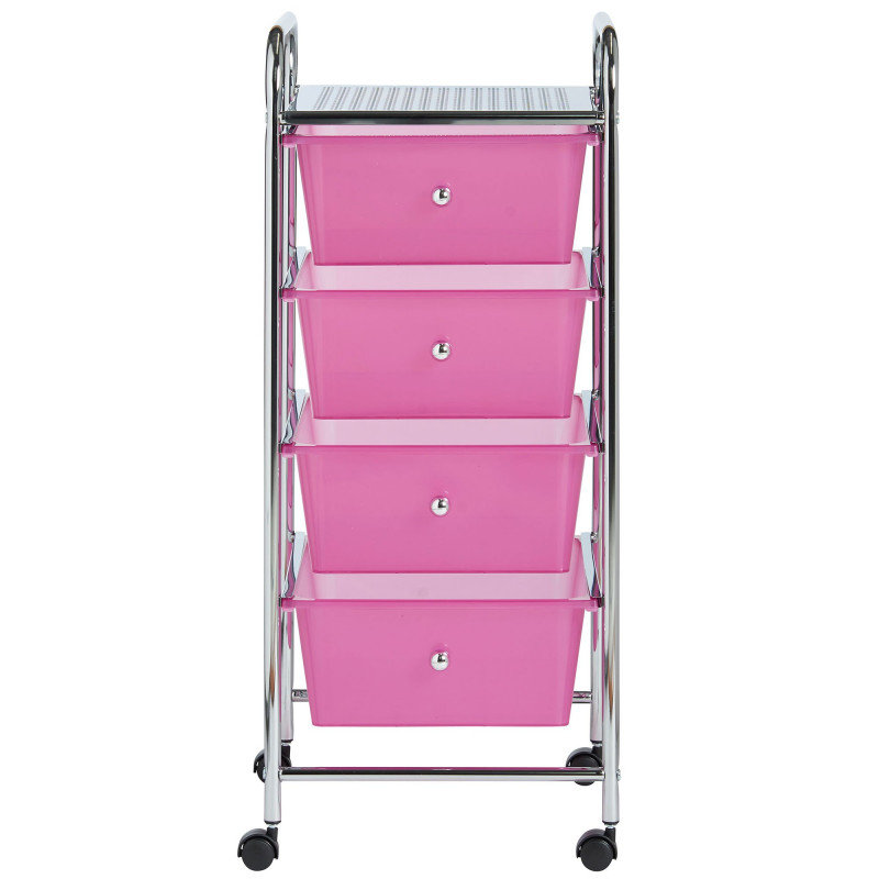 76cm H x 32cm W Utility Cart with Wheels, Pink