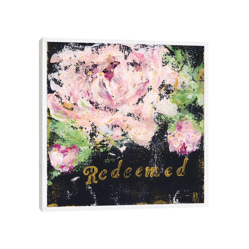 Redeemed Floral by Ashley Bradley - Print on Canvas, White Framed, 45.72 cm H x 45.72 cm W