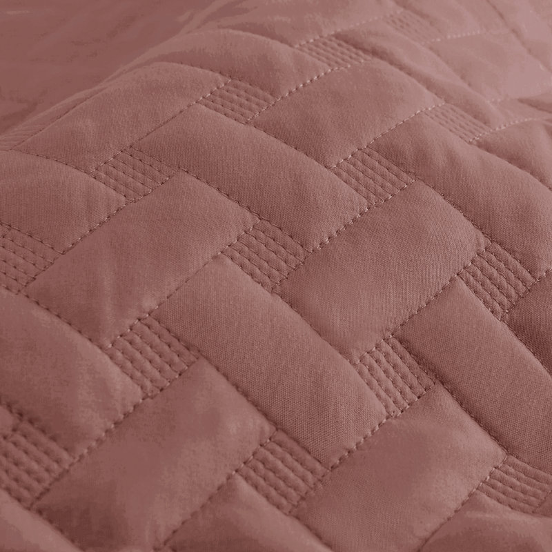 Couverture courte matelassée pour lit simple / simple TG - courtepointe respirante en tissage de panier pour chambre de dortoir et maison - literie estivale pour lit et canapé climatisée - cadeau rose-doux gris pour les femmes et les étudiants, toutes saisons