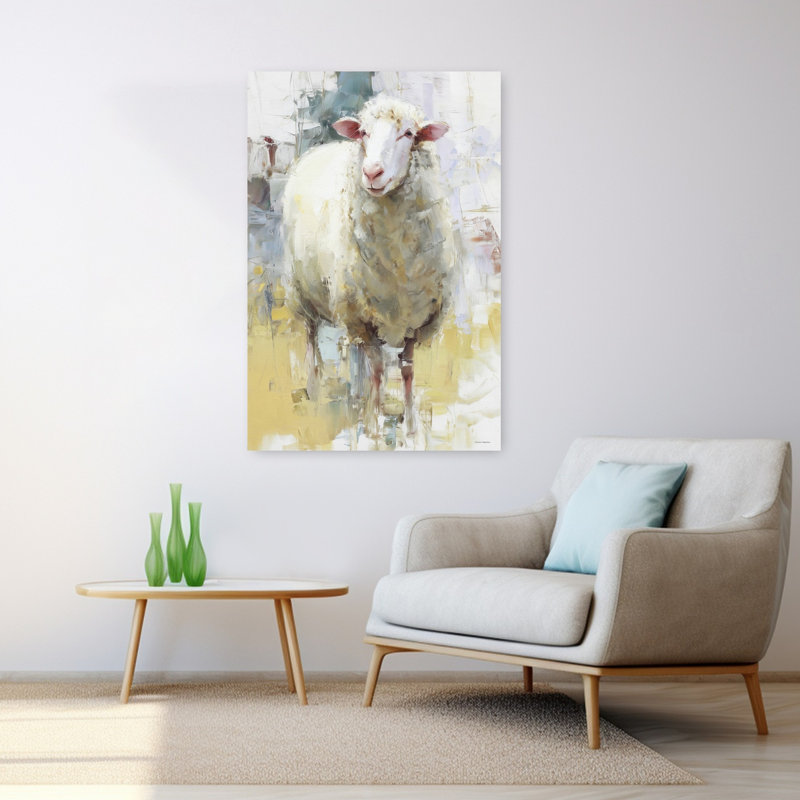 Laine douce, paysage abstrait contemporain, art mural, H 48 po x l 32 po