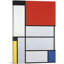 «Composition with Red Square Lithograph in Colors 1921» par Piet Mondrian, reproduction d'art sur toile tendue-55905355