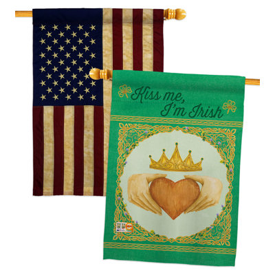 Drapeau de maison 40 x 28 po Kiss Me I'm Irish