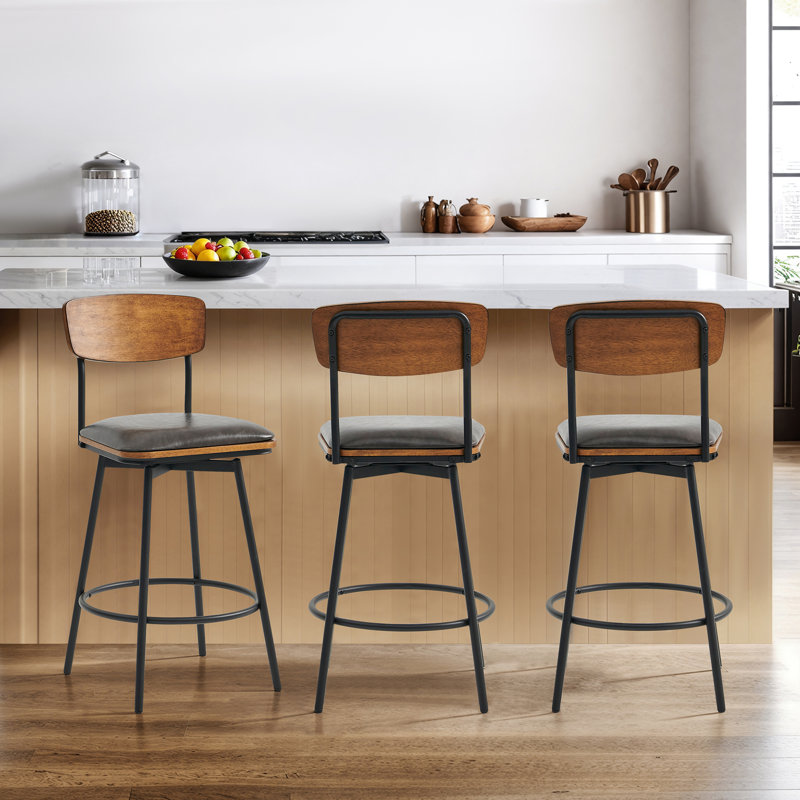 Tabouret de comptoir pivotant 27 po Avriel, Gris pierre, Tabouret de comptoir (hauteur de siège de 27 po), 3