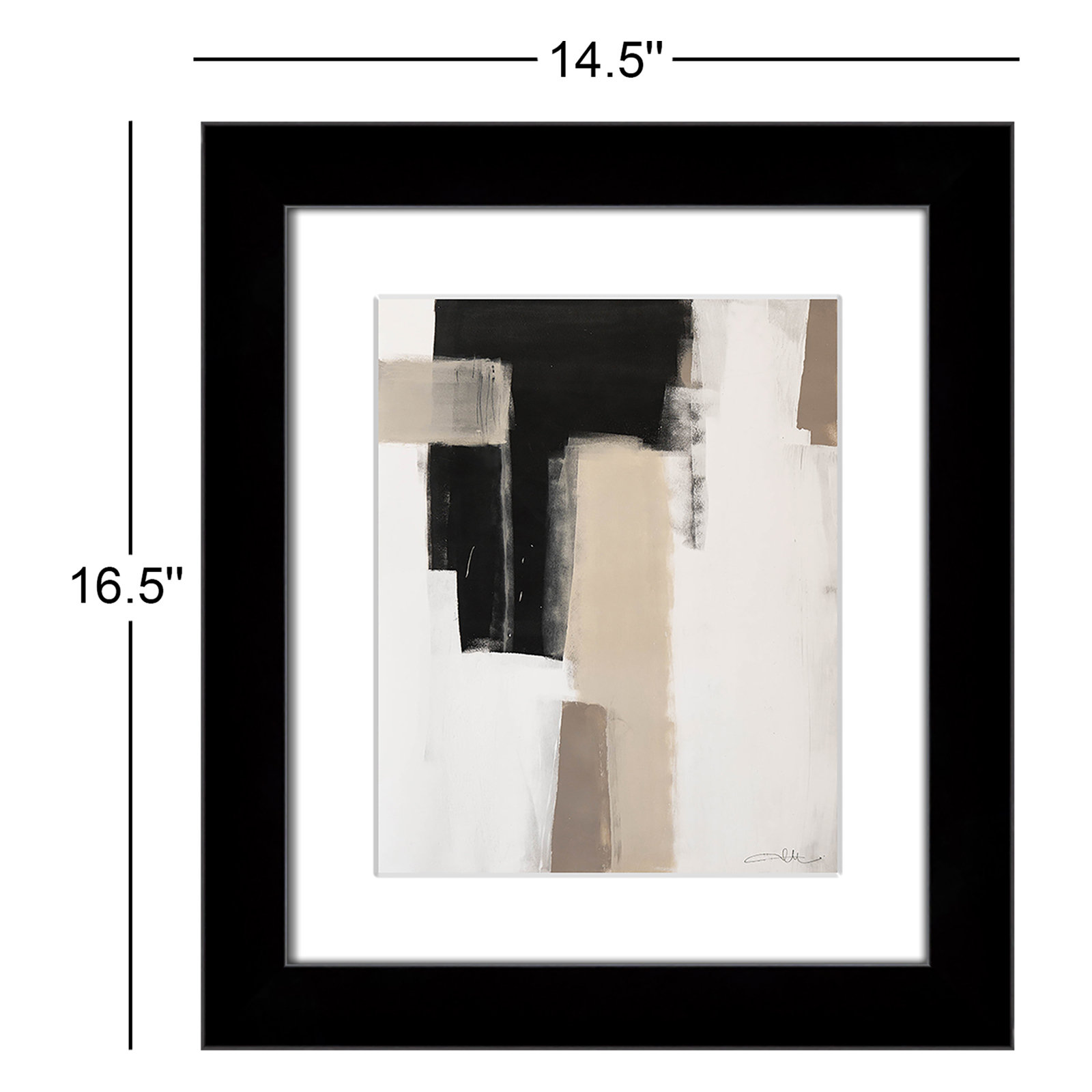 Calvin "Earth Scapes I" Print, 16.5" H x 14.5" W x 1.25" D, Black Cube Frame Matted