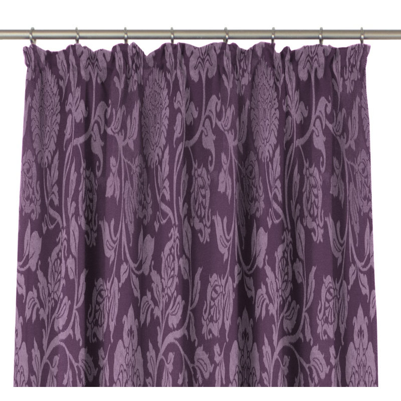 Loman Pencil Pleat Single Curtain, opaque, Purple, 132cm Width x 225cm Drop