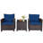 Ensemble de conversation en rotin de trois articles avec coussins-64417750