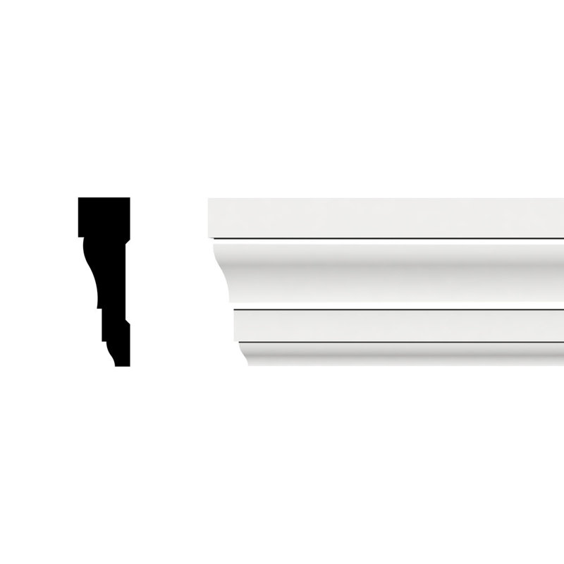 White 2.25'' H x 96'' W PVC Decorative Moulding