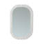 Miroir mural ovale festonné de 61 x 91 cm (24 x 36 po) avec cadre en MDF blanc crème texturé et verre argenté