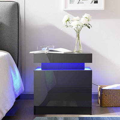 Acree 2 - Drawer Nightstand with Multifunctional LED Lights