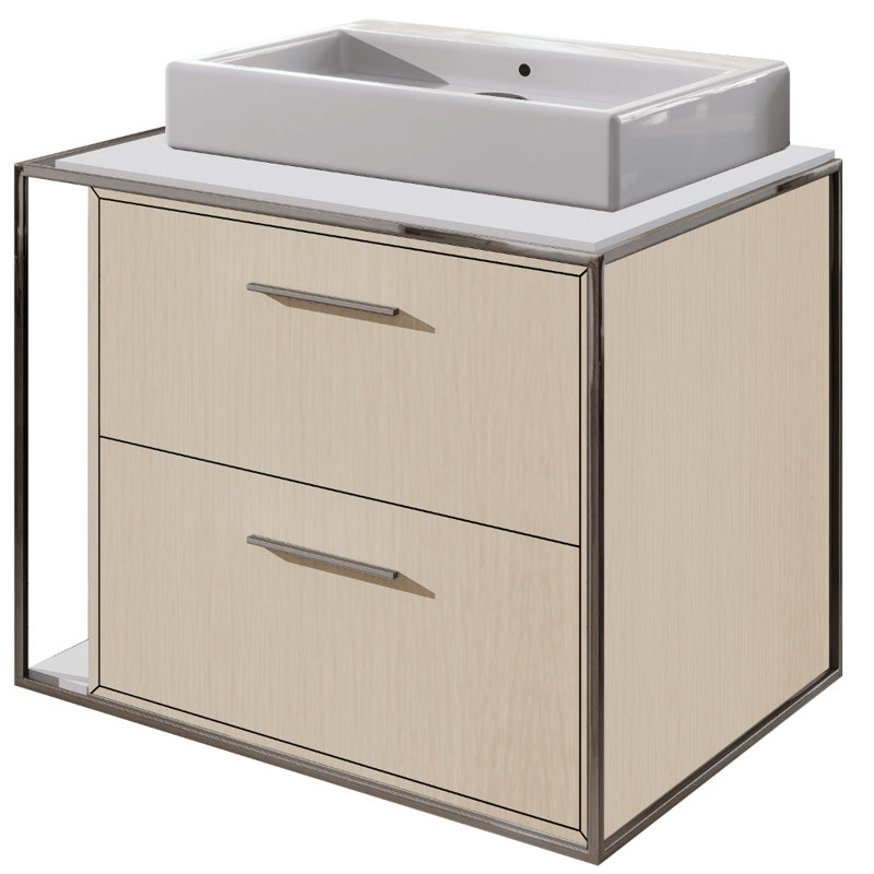 Aquagrande 18.5'' L Bathroom Sink, 0 Hole