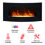 Contemporary Curved 40" Front Slim Line Wall Mounted Electric Fireplace
