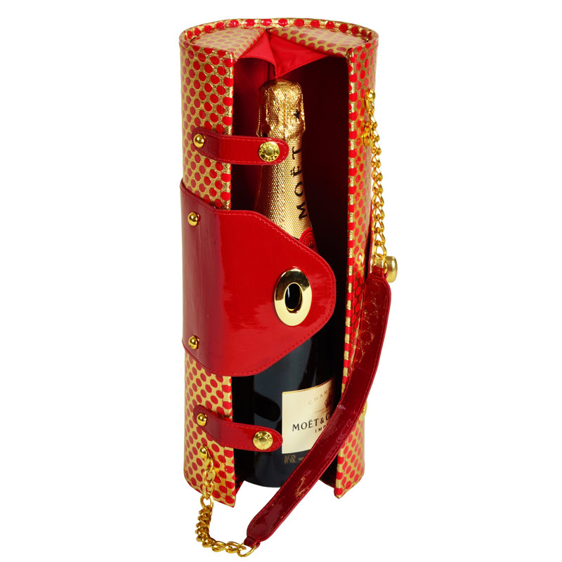 Patent Wine Carrier/Purse, Red